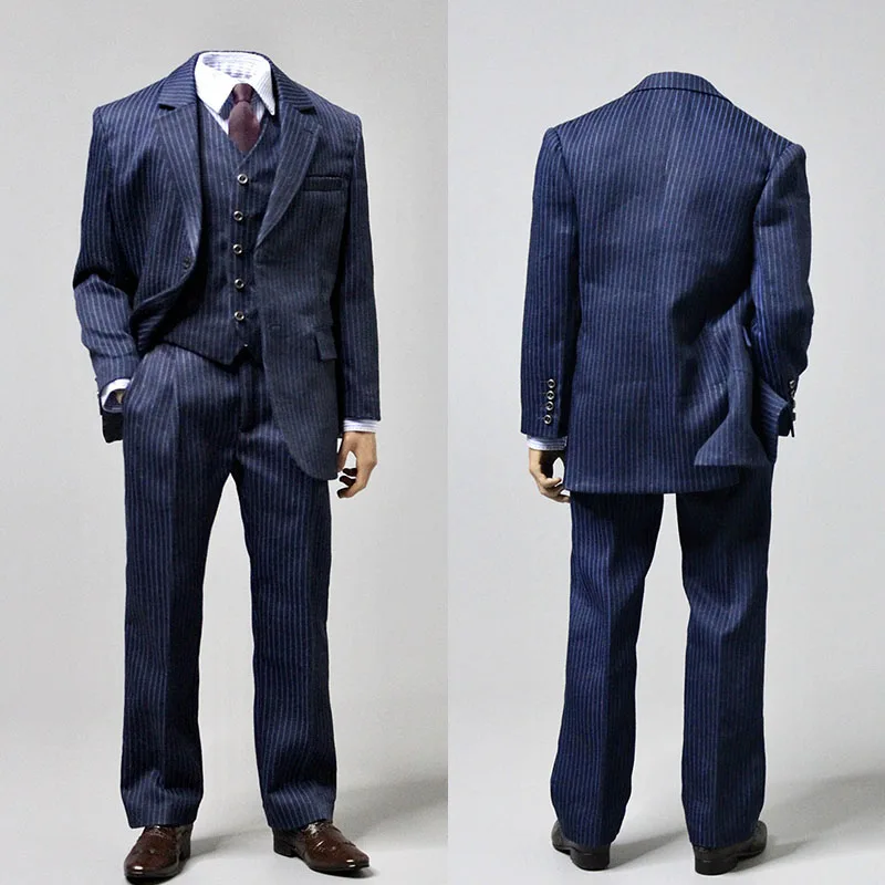 

DAFTOYS EX01 1/6 Scale Male Solider Classic Stripe Suit Bat Hero Business Uniform Clothes Model For 12 Inches Action Figure Body