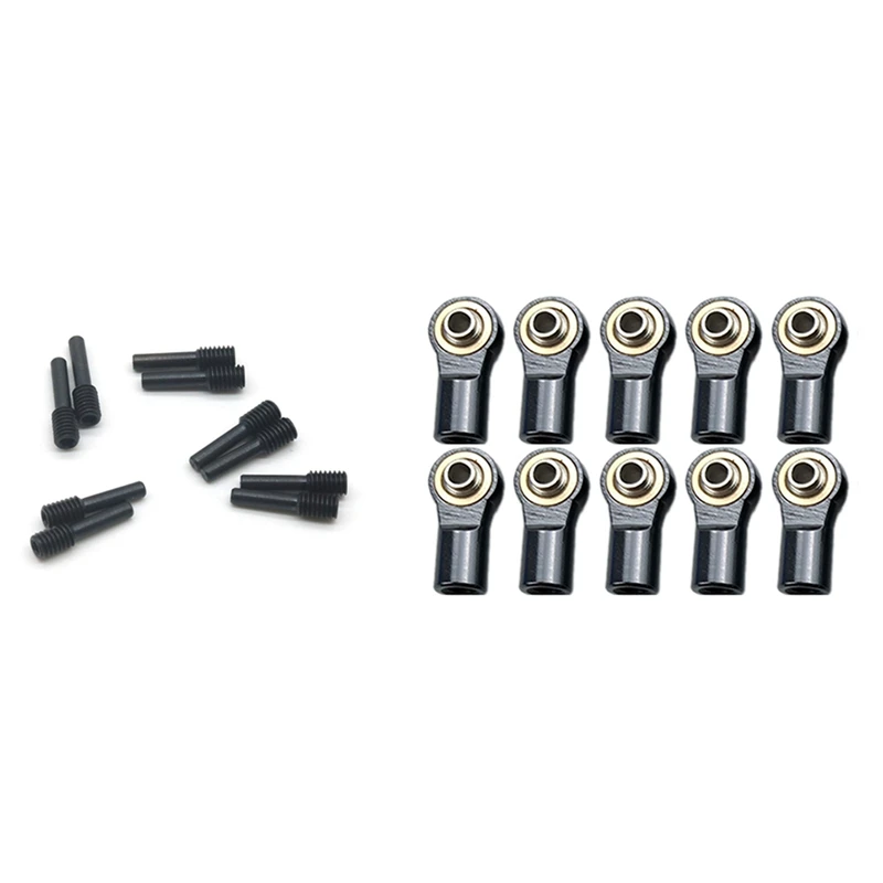 

2 Set RC Car Part: 1 Set Metal M4 Link Tie Rod End Ball Joint & 1 Set Steel Hex Adapter Universal Joint Screw Pin M4