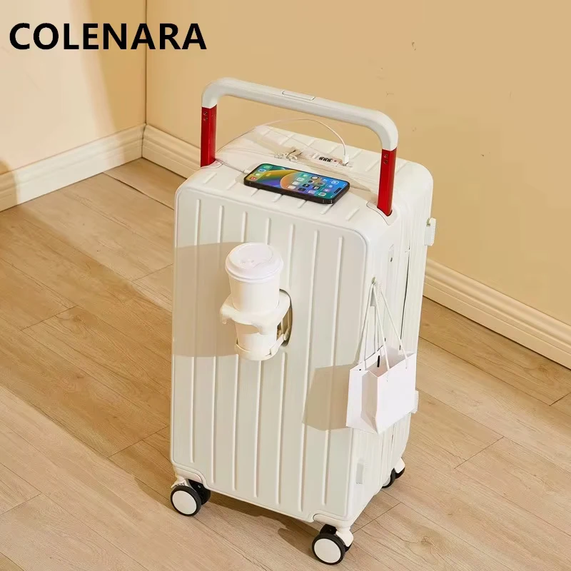 Фото Многофункциональный чемодан COLENARA с зарядной станцией, 20/24/26/28 дюймов, большой вместимости, на колесиках, ручная кладь для путешествий №4