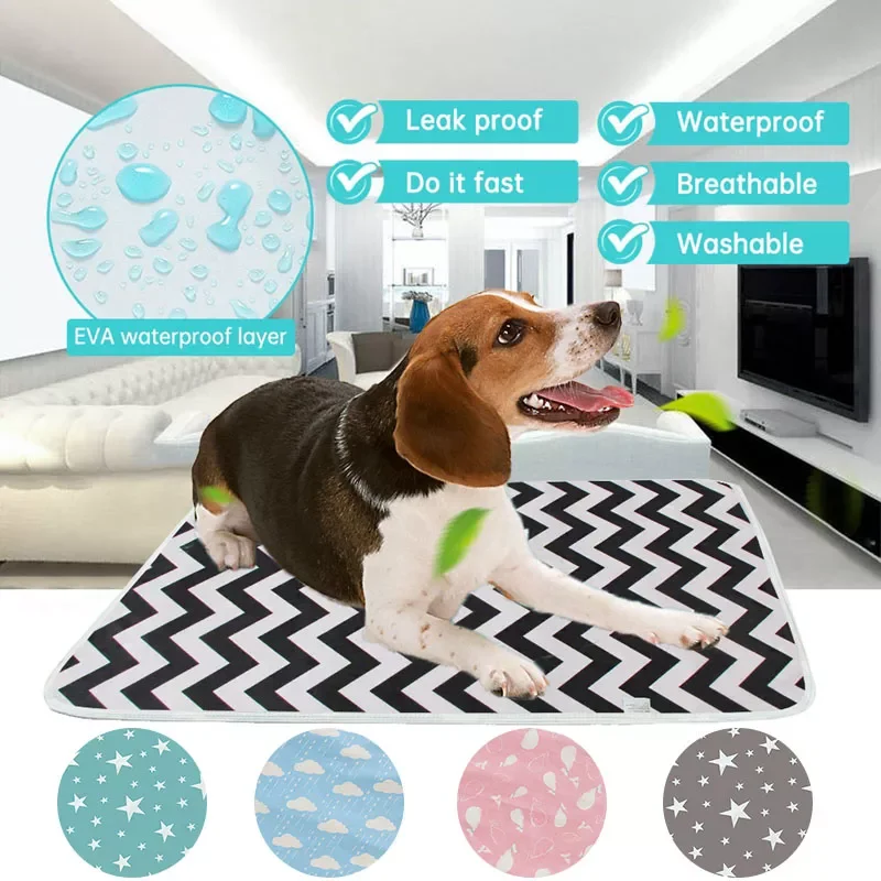 

2022New Underpad for Dogs Reusable Pet Mat for Animals Jaula Conejo Urine Absorbent Waterproof Training Pad Puppy Accessories
