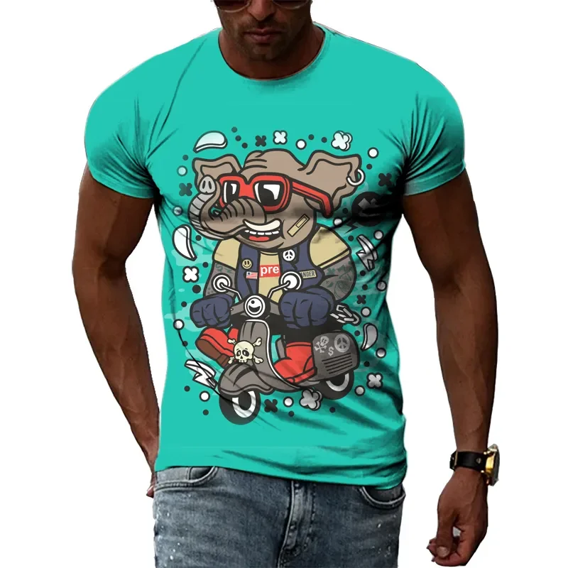 

Men's Summer 3d Printed Graphic Creative Animal T-Shirt Fashion Casual Trend Comic Personality O Collar Top Plus Size