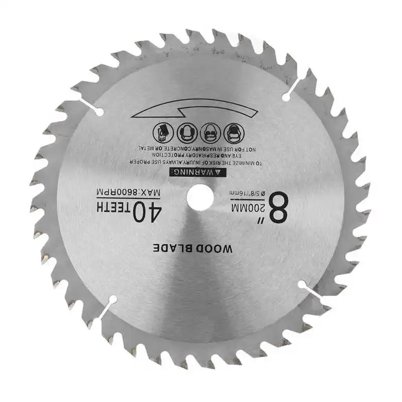

Reciprocating saw blades 8in Circular Saw Blade 40 Tooth Cemented Carbide Chainsaw Blade for Wood Metal Cutting