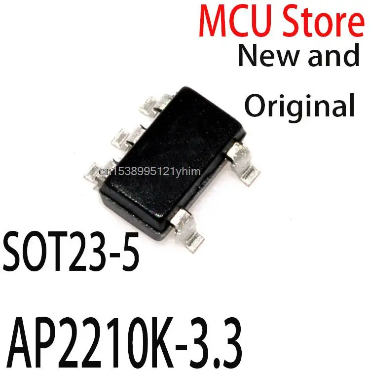 10 шт., новые и оригинальные Φ AP2210K SOT-23 3,3 V Φ, новая оригинальная фотография