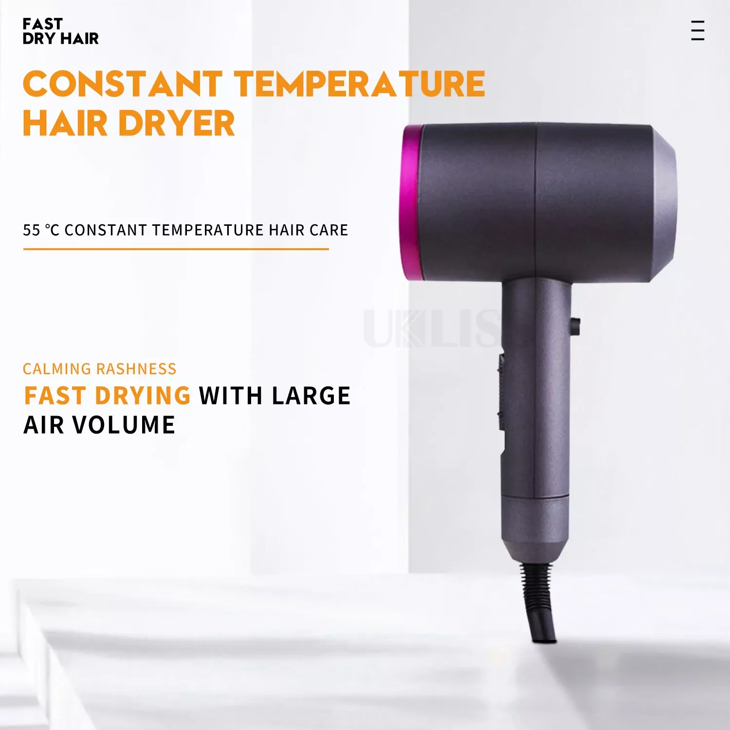 Negative Ion Hair Dryer Professional Salon Ionic Blow Dryer with Diffuser & Concentrator Ceramic Powerful Fast Drying Hairdr enlarge
