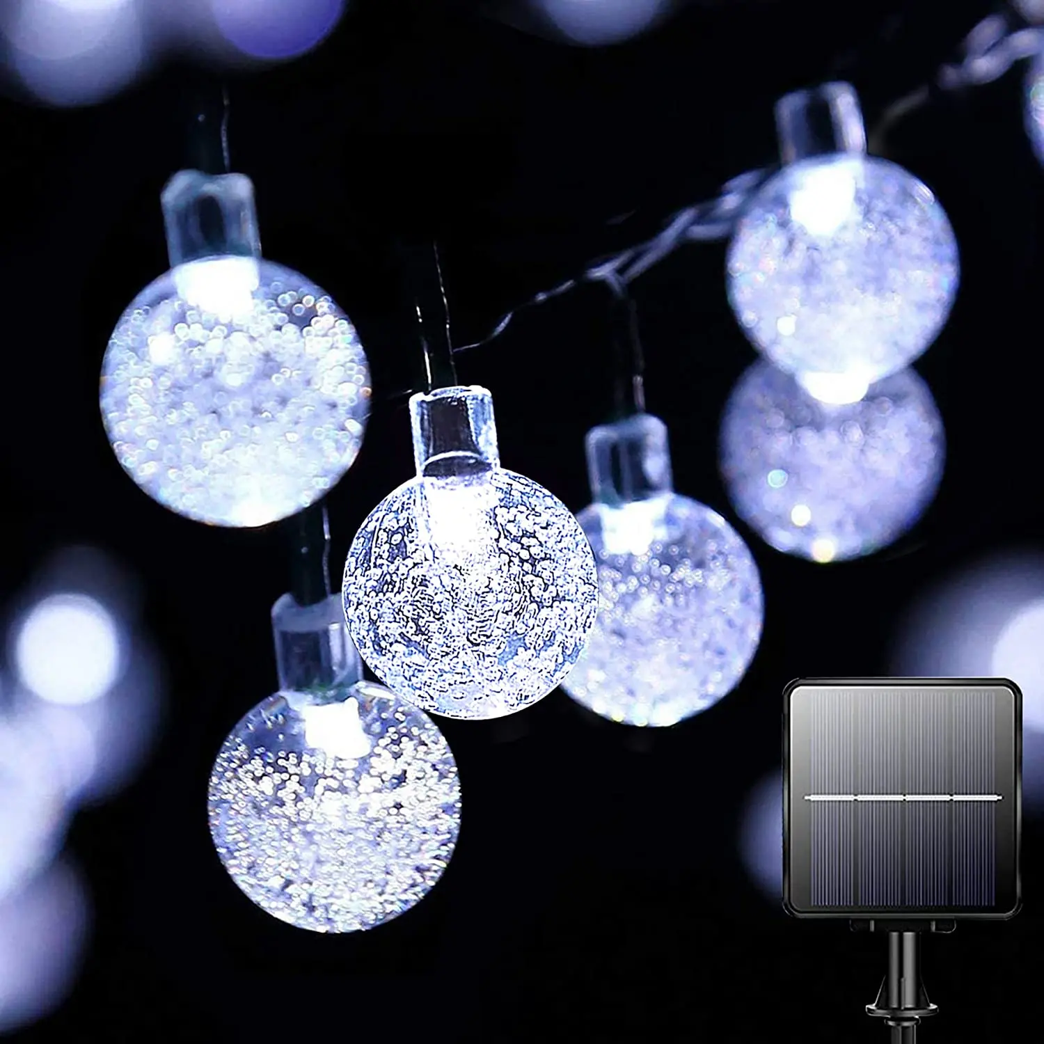 

Solar Garden Lights Outdoor, 50 LED 7M/24Ft Solar String Lights Waterproof 8 Modes Indoor/Outdoor Fairy Lights