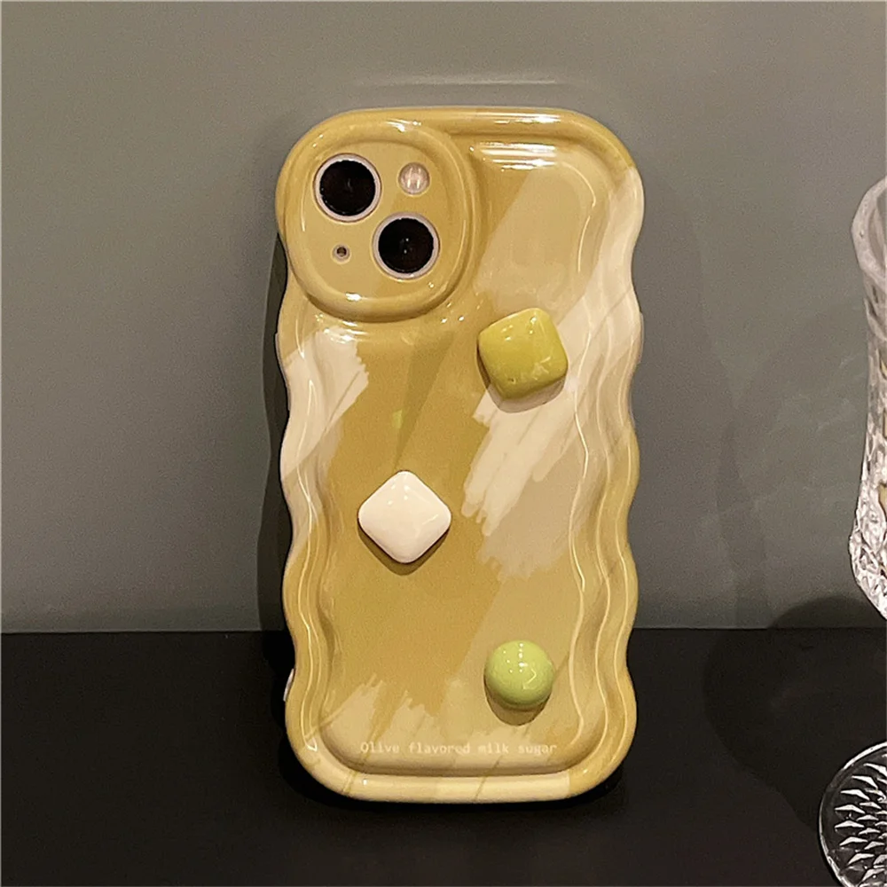 

Green Watercolor Gem Phone Case for iPhone 13pro Apple 14/13/12/11 Personalized Fashion Premium Phone Case