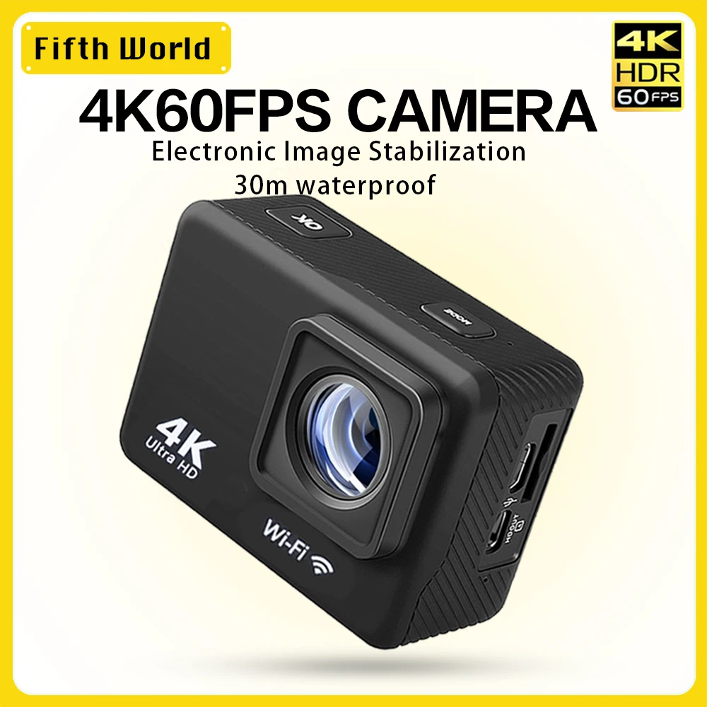 Купи 2023 NEW Action Camera 4K 60fps With Remote Control Screen Waterproof Sport Camera drive recorder Action cam photography cameras за 3,561 рублей в магазине AliExpress