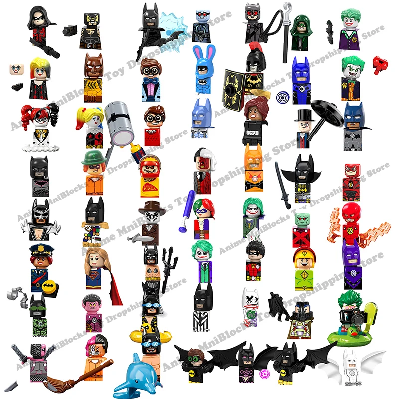 

PG blocks movies Joker Batman Harley Quinn Wonder Woman Aquaman mini action toy figures building blocks Assembly Toys kids gifts