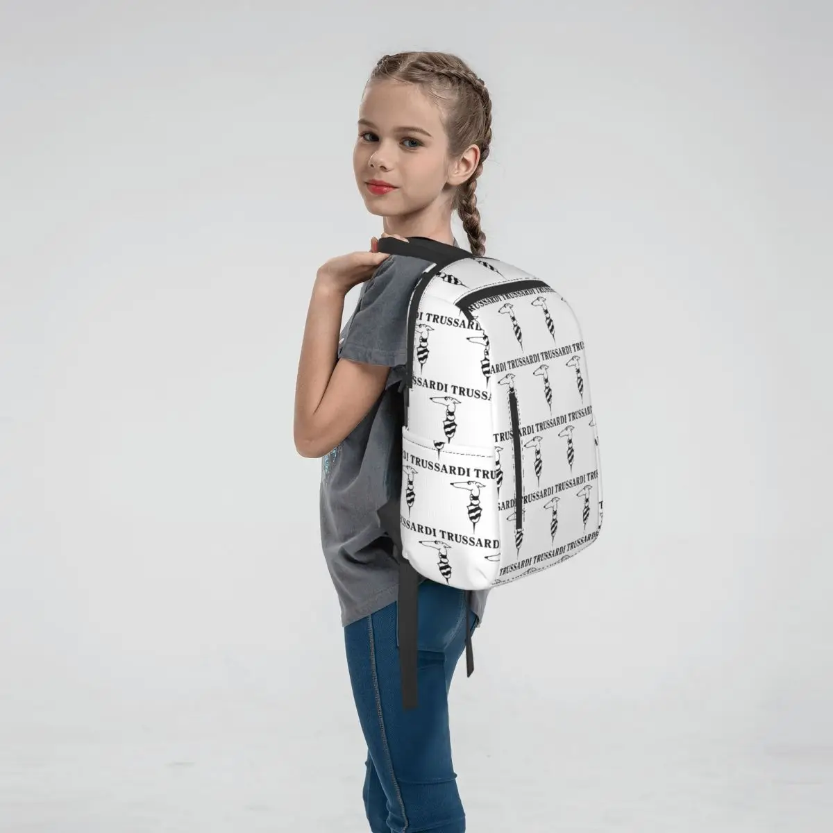 Рюкзак с логотипом Trussardis, студенческая сумка для книг, детская школьная сумка, сумки на плечо для ноутбука, сумки для мальчиков и девочек (art.: 3920d82a0347c) - 3920d82a0347c