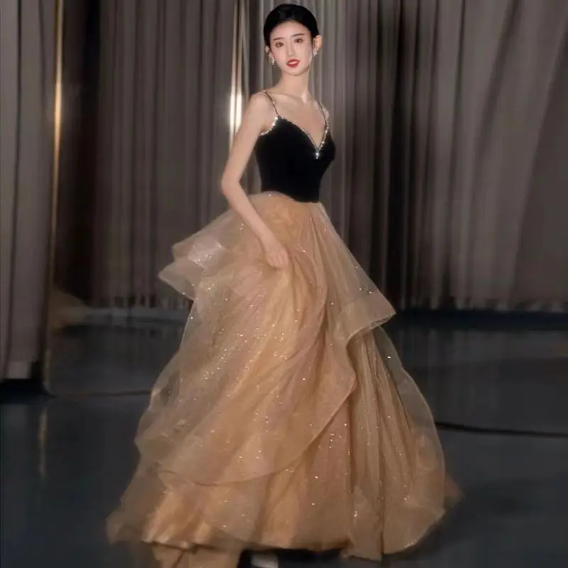 

Женское вечернее платье А-силуэта, Элегантное Длинное платье для выпускного вечера