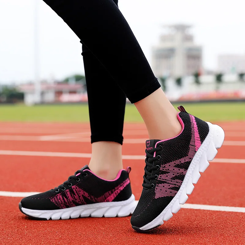 2020 Women Sport Shoes Fashion Platform Running Sneakers Ladies Spring Winter Flats Smiley Shoes Woman Tennis Training Shoes