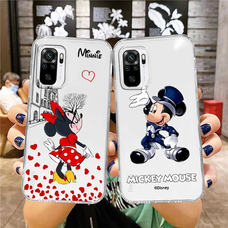 

Disney Mickey Mouse Cartoon For Xiaomi Redmi Note 12 10 11 9 Pro Plus Speed 11S 11T 10S 9T 9S 8 5G Transparent Phone Case Cover