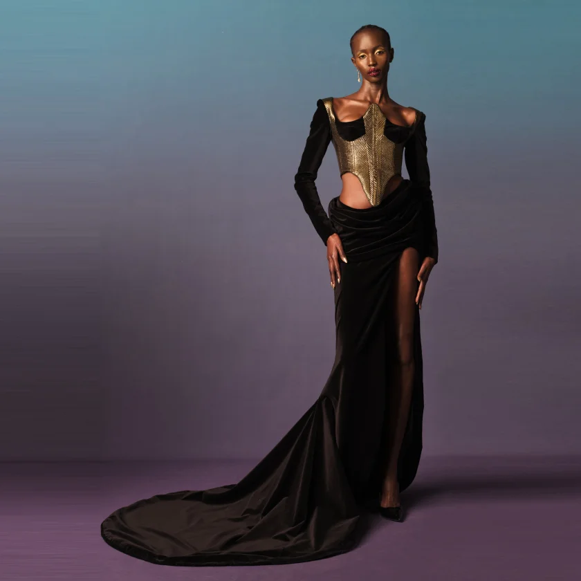 Женское бархатное платье-русалка сексуальное многослойное платье макси с