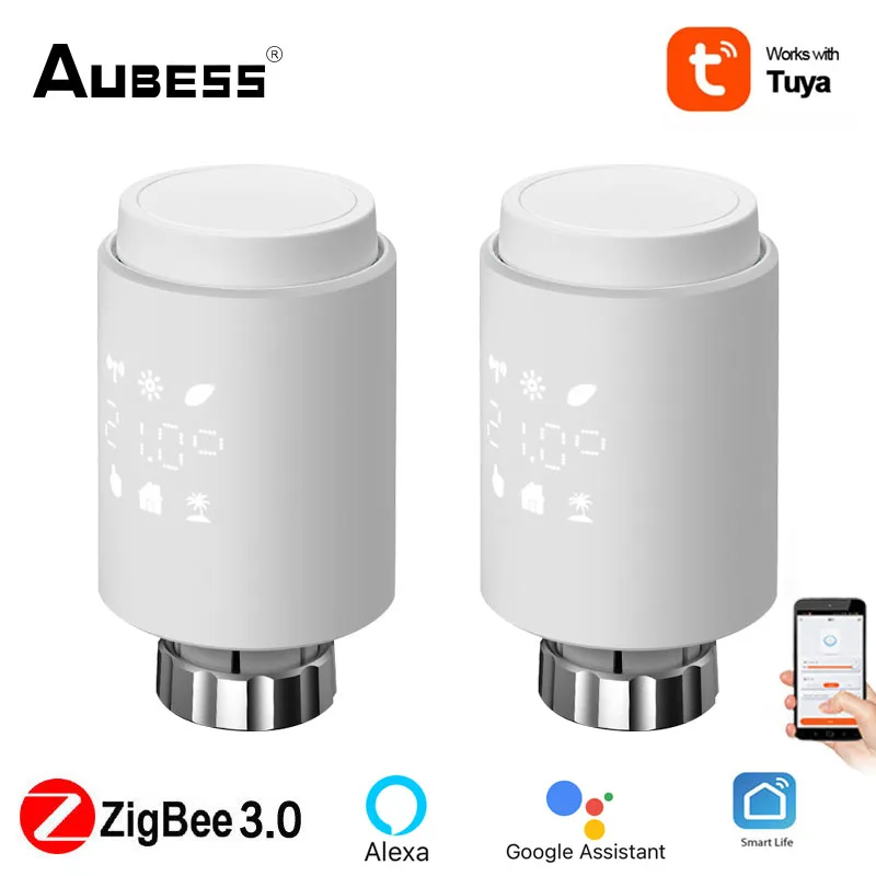 

Умный привод радиатора Smart TRV ZigBee, программируемый термостатический клапан радиатора с регулятором температуры, голосовое управление через...
