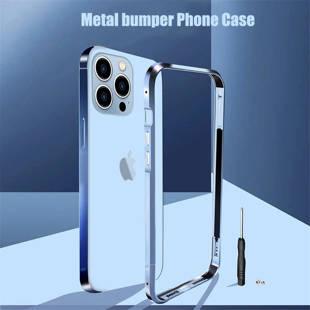 

Metal Bumper Luxury Clear Cover For Apple iPhone 13 Pro Max 12 Case Built-in sponge Protection Shockproof Phone Case Coque Funda