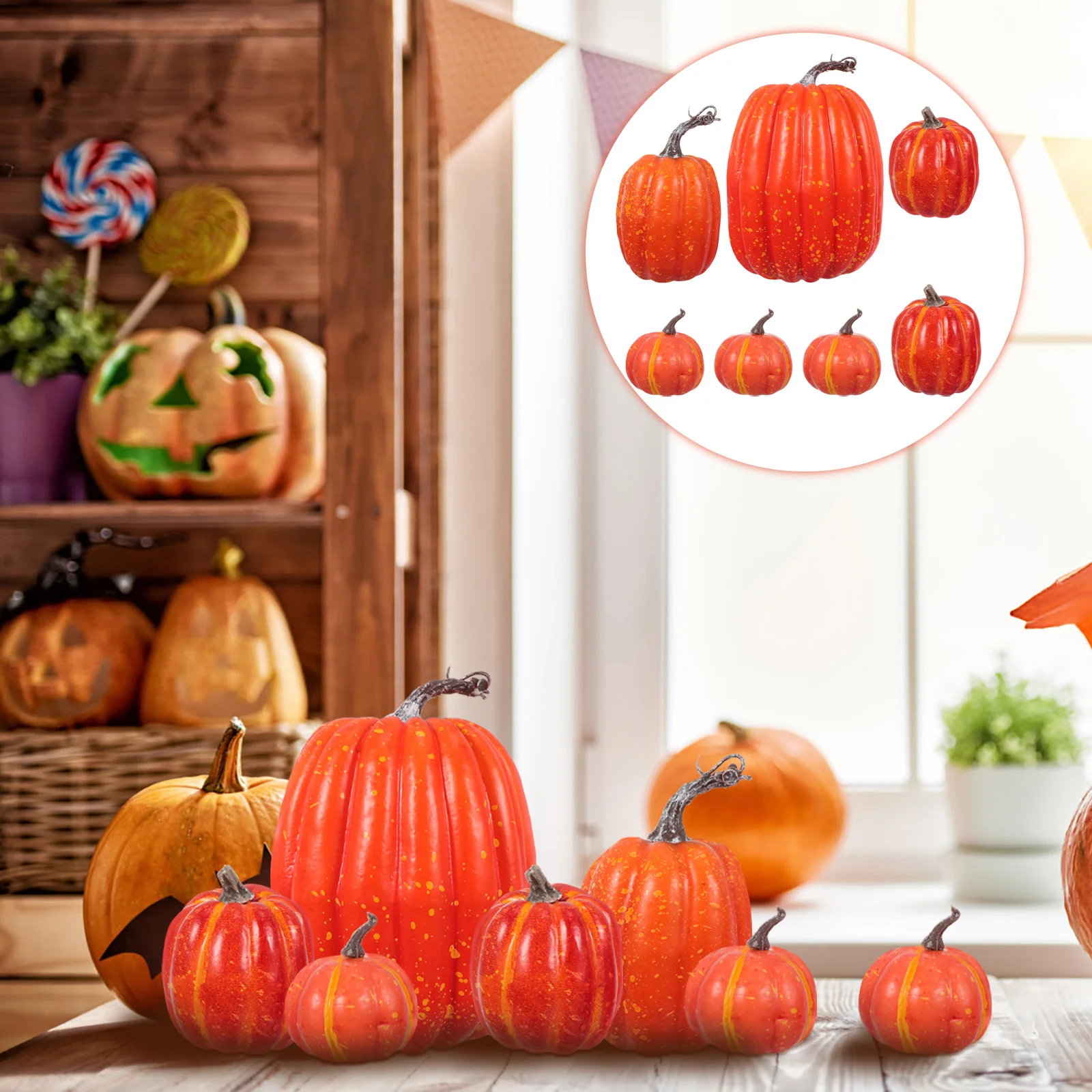 

Pumpkin Decorative Model Halloween Props Adornment Photo Ornament
