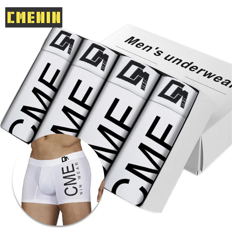 

CMENIN 4Pcs Popular Cotton Gay Sexy Men's Panties Boxers Shorts Underpants Comfortable Cueca Man Underwear Boxer Men Boxershorts