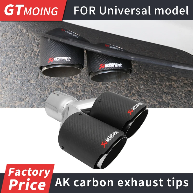 

2 шт., Y-образный Автомобильный Универсальный наконечник для выхлопной трубы из углеродного волокна и нержавеющей стали