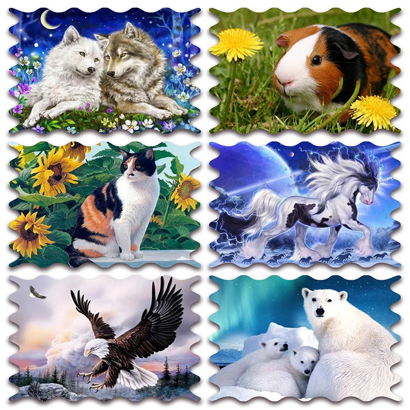 

New Full Diamond painting mosaic embroidery Animals Wolf Guinea Pig Cat Unicorn Eagle Polar Bear Koala Shark Cross stitch E290