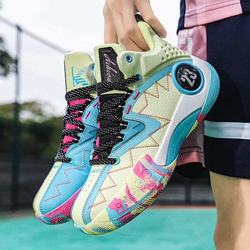 Leather Brand Basketball Shoes Men Kids Basket Boots Hip-hop Basketball Sneakers Men Actual Basket Training Shoes Male Footwear