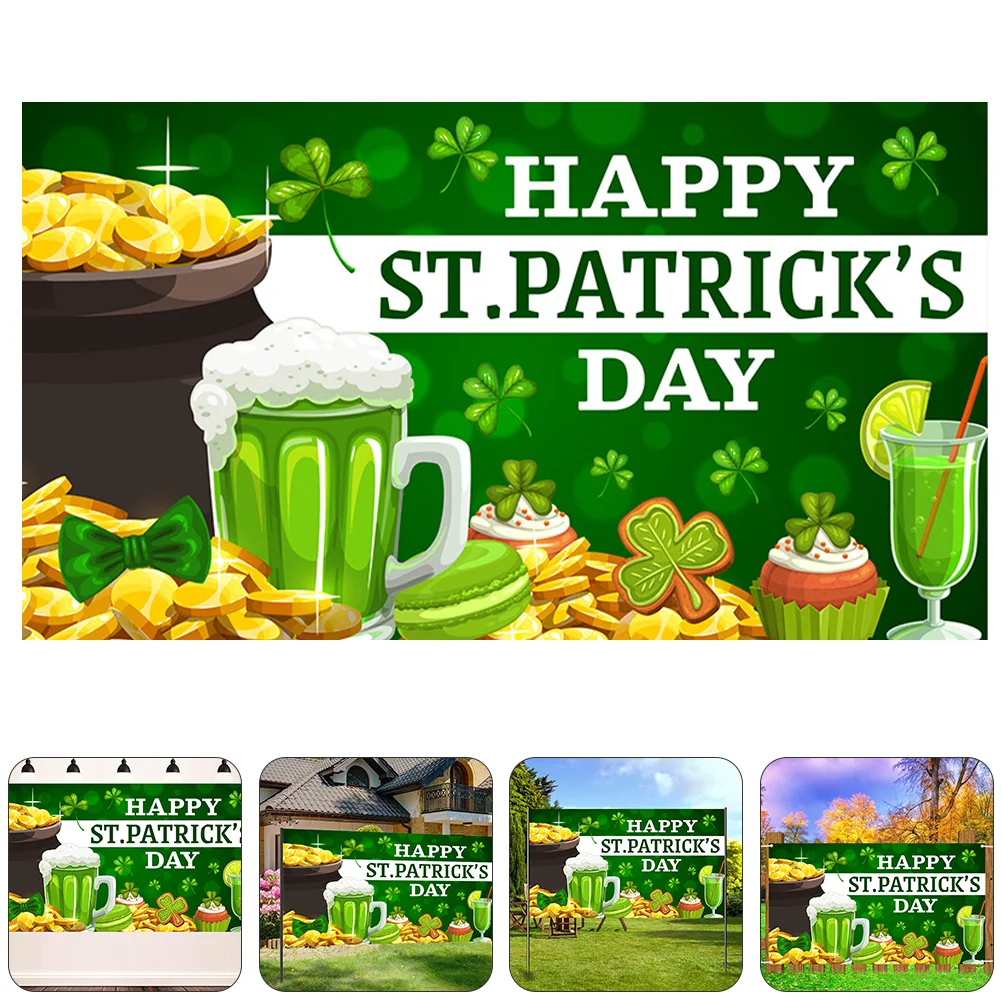 

St. Patrick Photography Background Shamrock Pattern Photo Backdrop Prop