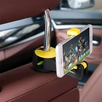 new 2 in 1 car headrest hook with phone holder seat back hanger for bag handbag purse grocery cloth foldble clips organizer