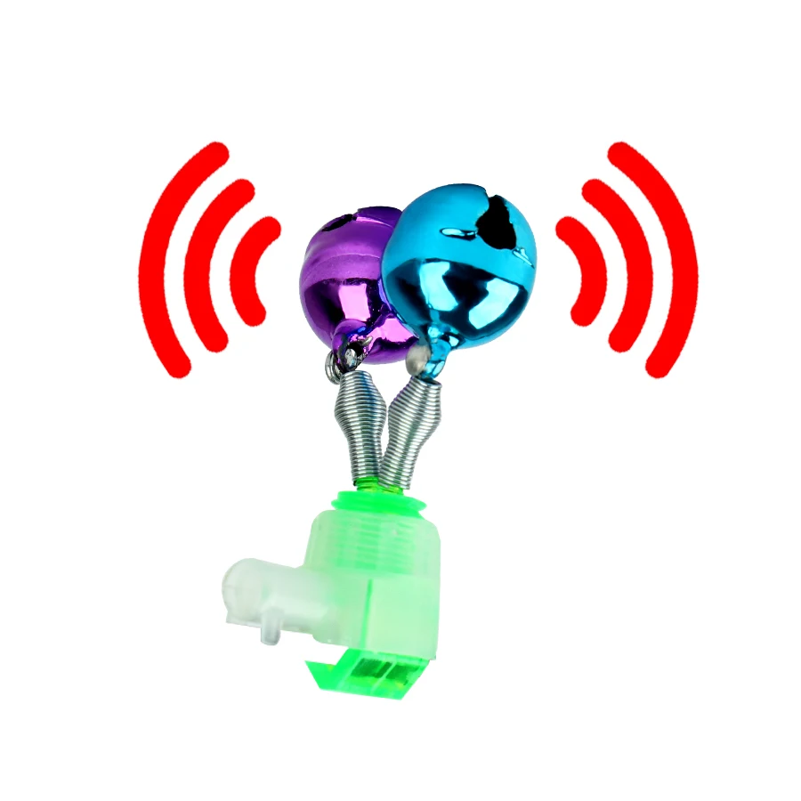 FISH KING 10PCS/LOT Alarms Rod Bell Clamp Tip Clip Bells Ring Green ABS Fishing Accessory Gifts Outdoor Metal