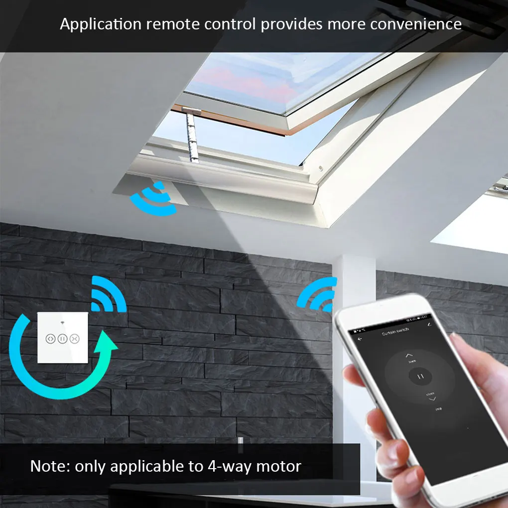 

RF WiFi Smart Touch Panel High Strength Curtain Switch Automation Controller Lightweight Remote Control Window Opener