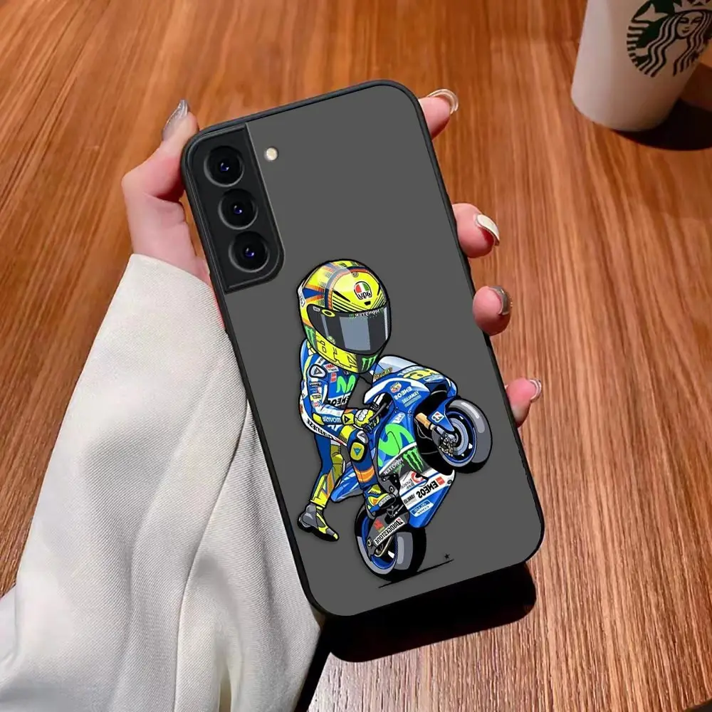 Matte Phone Case for Samsung Galaxy S23 S22 S21 S20 S10 4G S9 S8 Plus ULTRA 5G LITE Case Funda Shell Cartoon Motorcycle Race