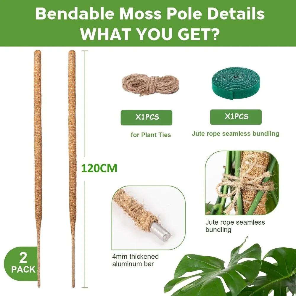 Штанга для мха гибкая опора растений комнатных вьющихся в горшках ручной работы