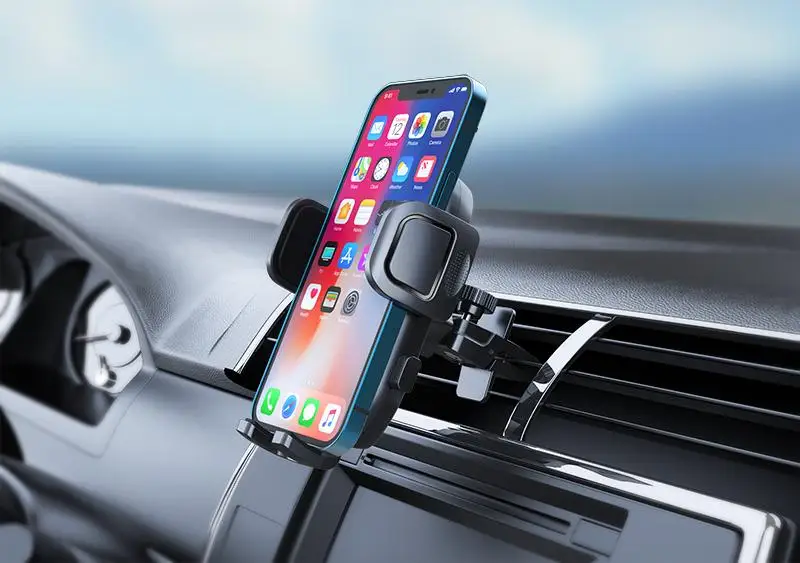 

360 Degrees Rotatable Car Mobile Phone Holder Air Conditioning Outlet Positioning Navigation Chuck Bracket