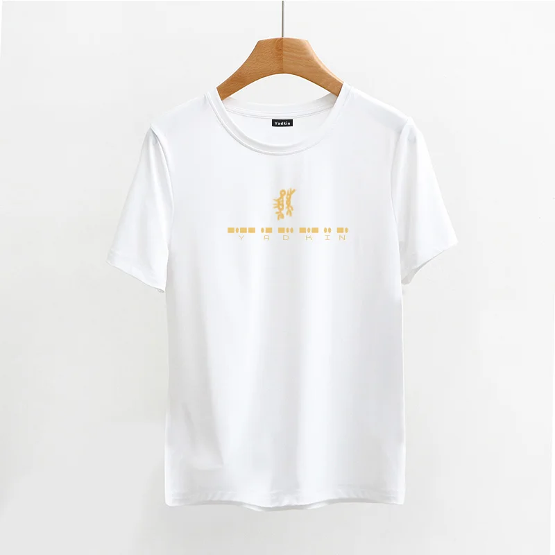 

Летняя популярная классическая мягкая женская футболка для отдыха