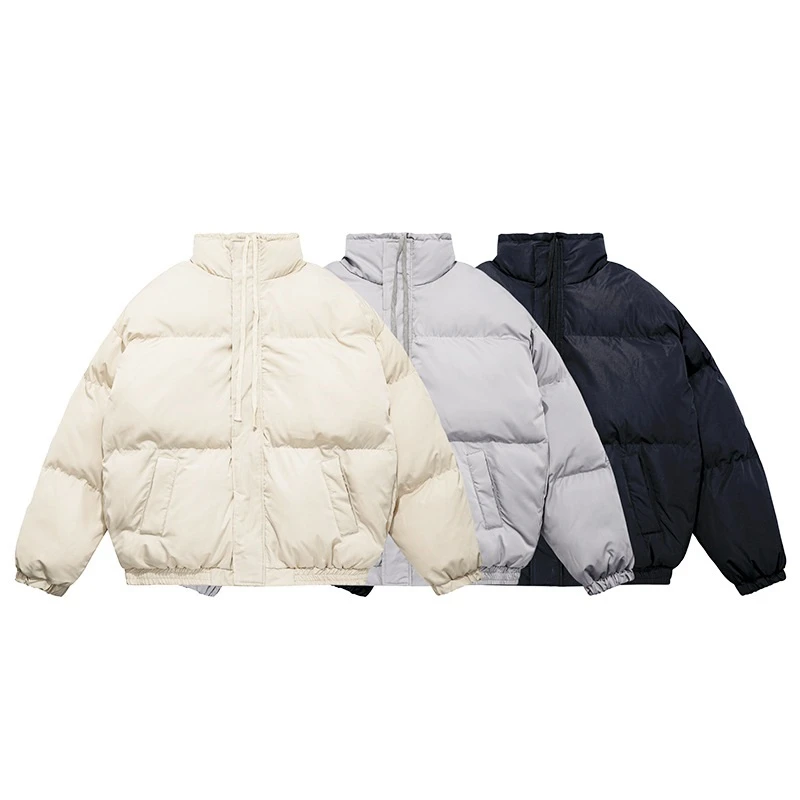 Rainbowtouches Fashion Winter Down Jacket Men Parkas Thick Warm Streetwear Coat Mens Lacing Stand Collar Solid Color Men Outwear