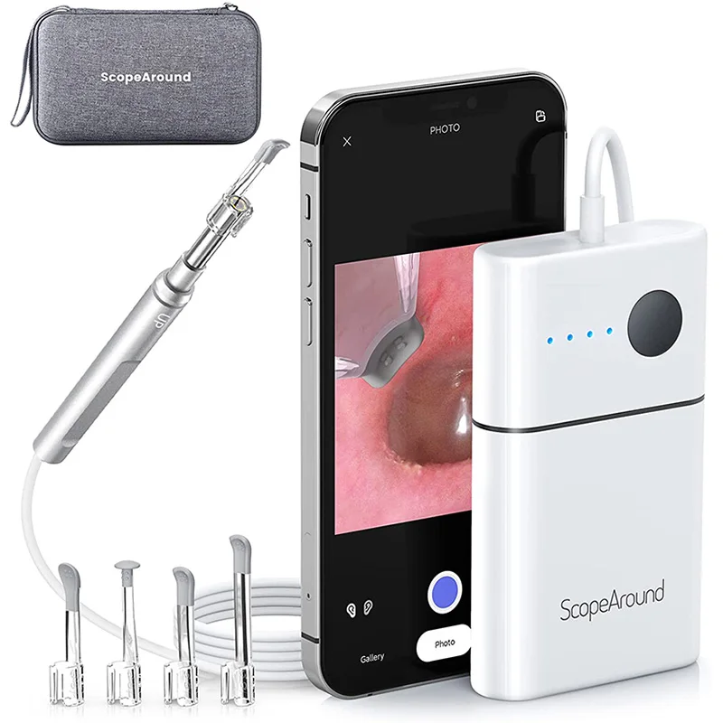 

ScopeAround Ear Camera, Otoscope with Light, Ear Endoscope and Ear Wax Remover Tool for iPhone, Android &Tablet and PC