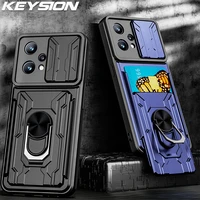 keysion shockproof case for realme 9 pro 8i c35 card bag camera protection phone cover for oppo reno 7 pro 7 z 5g find x5 lite