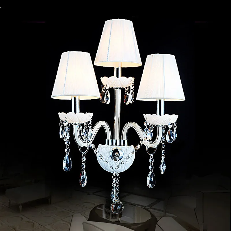 K9 верхний белый хрустальный настенный светильник Свеча Led E14 Лампы с двойной
