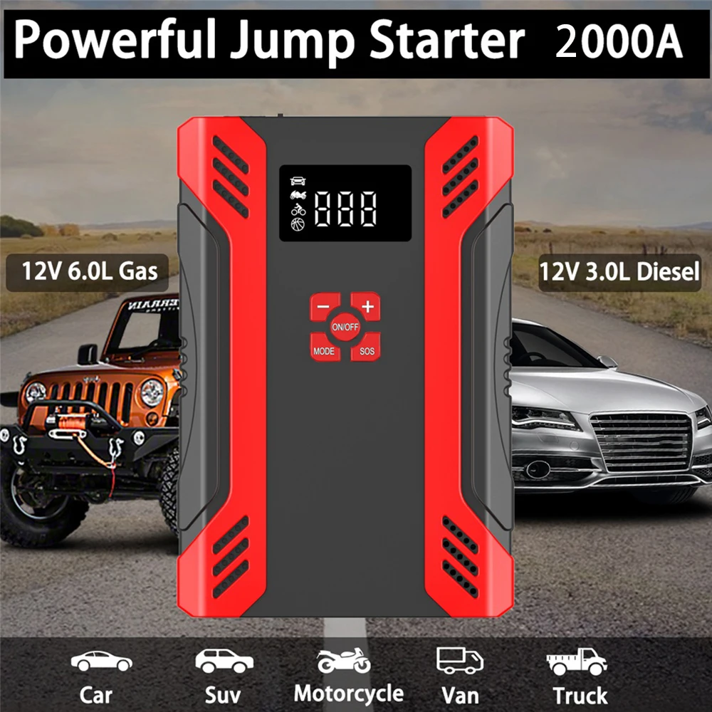 

A17 4 в 1 2000A пусковое устройство Внешний аккумулятор 150PSI воздушный компрессор насос для шин 37000mWh автомобильный пусковой стартер 12 в цифровой насос для шин