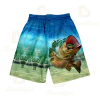 summer male fish print breathable beach boys swimming fishing shorts men hip hop short pants homme classic shorts for husband