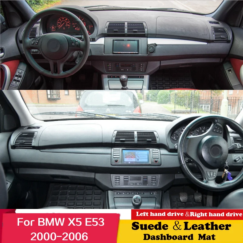 

For BMW X5 E53 2000 2001 2002 2003 2004 - 2006 Leather Dashmat Suede Dashboard Cover Pad Dash Mat Carpet Car Styling Accessories