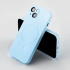 Магнитный чехол Magsafing для iPhone 13 Pro Max 12 Mini 11 Xs X Xr 8 7 Plus, жидкий силиконовый чехол с беспроводной зарядкой, оригинал