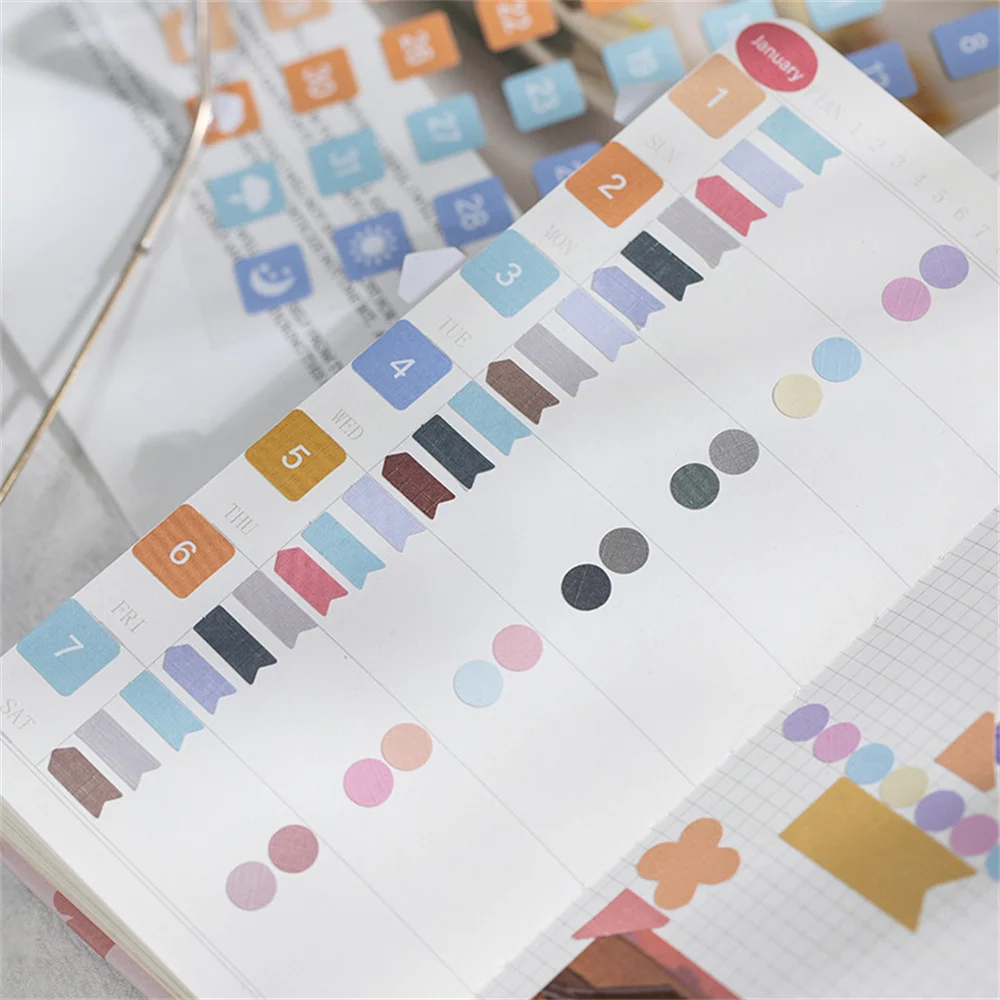 

20sheets Kawaii Sticker Book Dots Number Multifunctional Handbook DIY Album Diary Sealing Scrapbooking Stationery Sticker