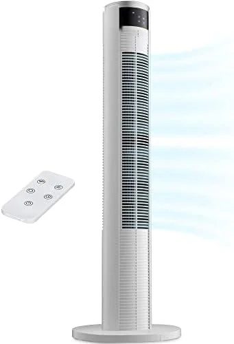 

Oscillating Fan, 3 Speed Portable Fan With Remote , Quiet Operating Floor Fan for Bedroom with 7.5 Hr Auto Off Timer, Modern D