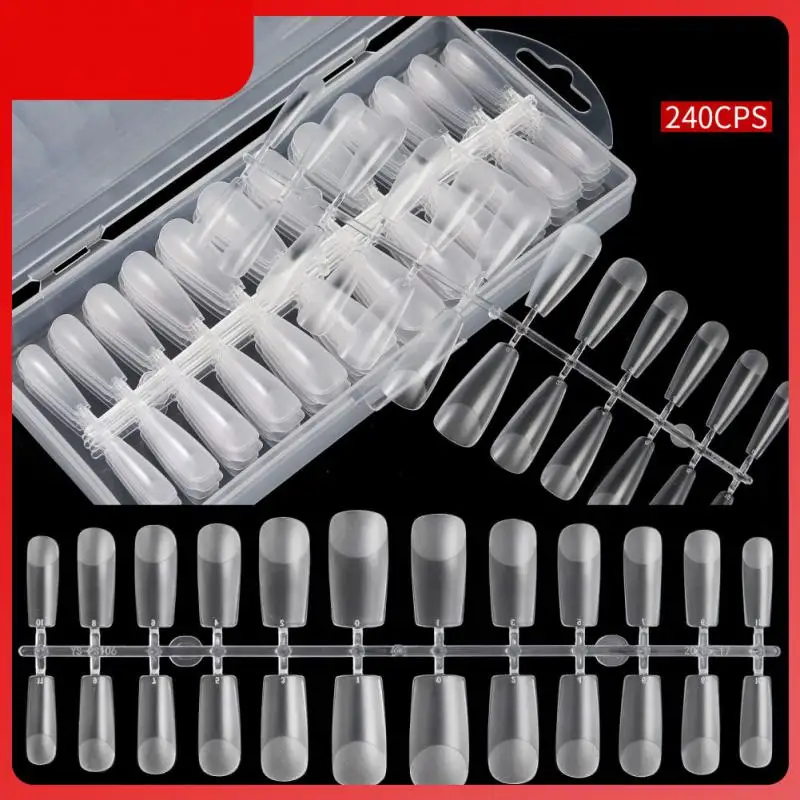 

False Nail Tip Extension System Non Fragile Armor Can Be Reused Nail Glue Tip Polishable Transparent Band Carved Holiday Nails.