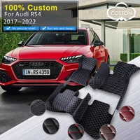 car mats for audi rs4 b9 8w 20172022 carpet luxury leather floor mat protective pad rug full set interior parts car accessories