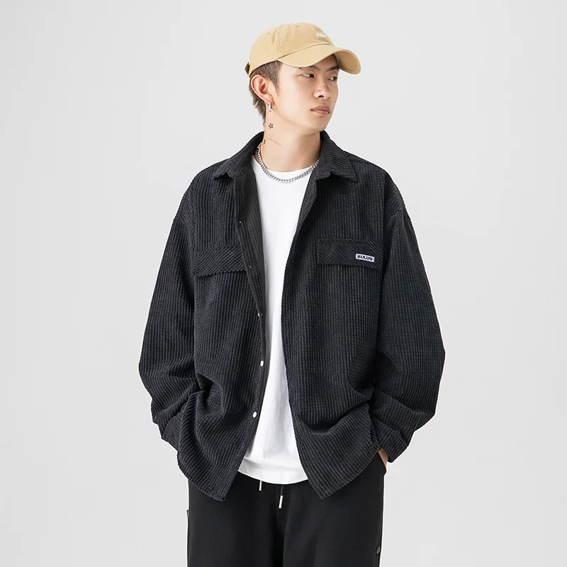 Men's Waffle Long Sleeved Shirt Casual Men's 2022 Spring New Versatile Loose Coat Women Blouses Shirts For Men Fashion