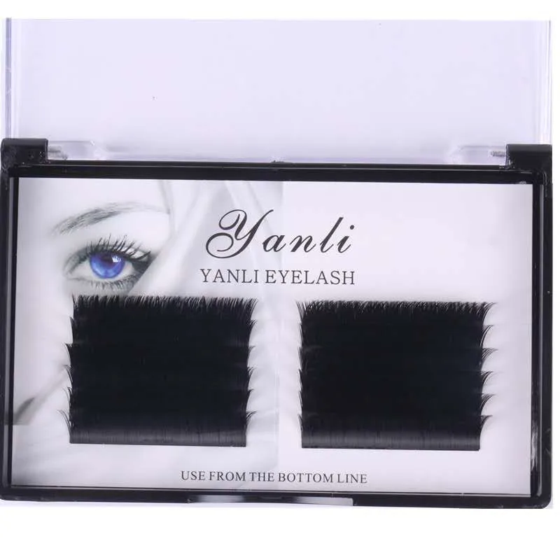 

V Shape Auto-Fans 2D YY Eyelash Extension Soft Ellipse Flat Split Tips Premade Volume Premium Individual false Lashes