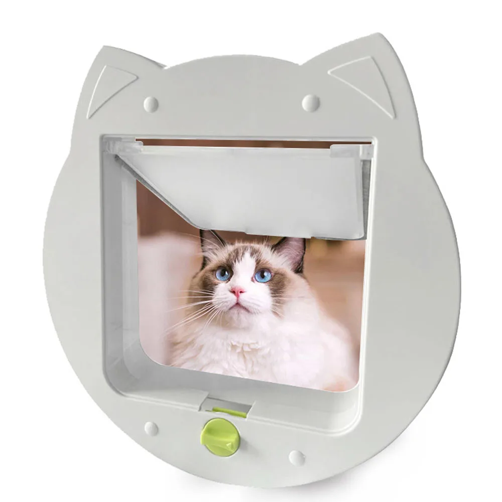 

Pet Door ABS Lockable Cat Door Hole Dog Two-Way Free Access Fence Security Flap Control The Direction Of The Switch Pet Supplies