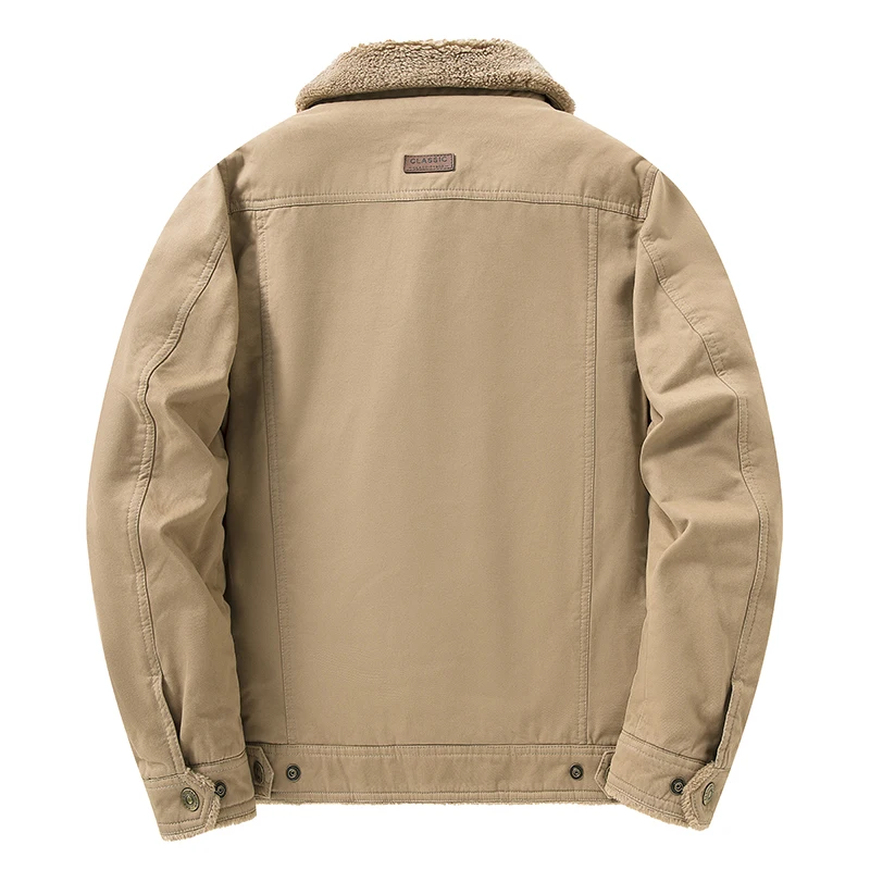 Мужские осенне-зимние куртки плюшевое утепленное пальто мужская хлопковая