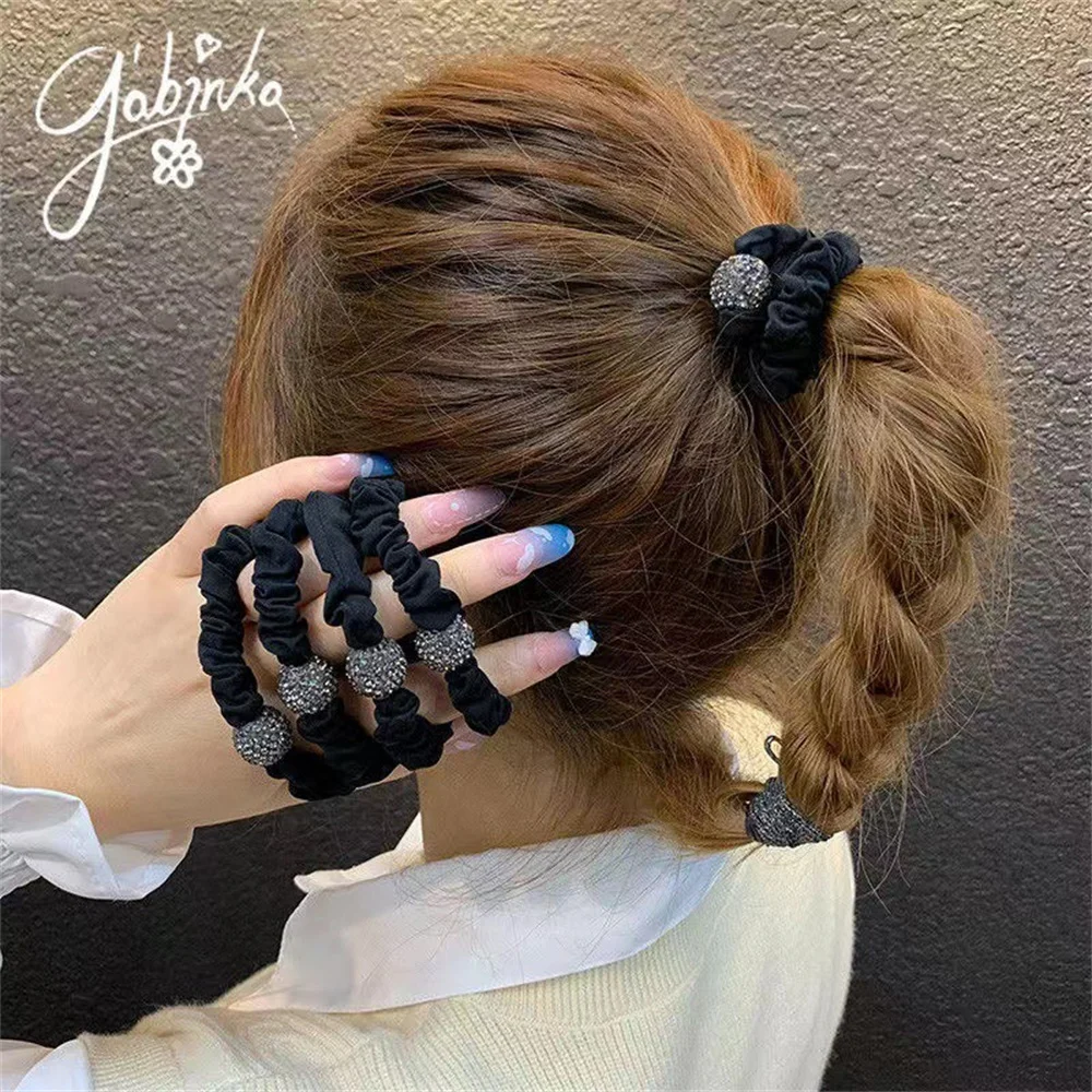 Корейское кольцо Стразы с большим кишечником женское высокоэластичное для волос