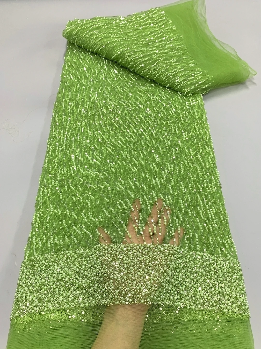 Нигерийские бусины жемчуг кружевная ткань 2024 французская Тяжелая ручная работа